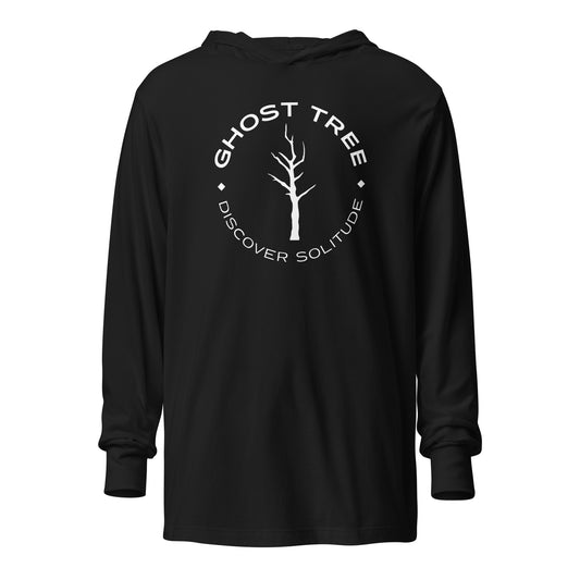 Ghost Tree Discover Solitude Long Sleeve Hooded T shirt